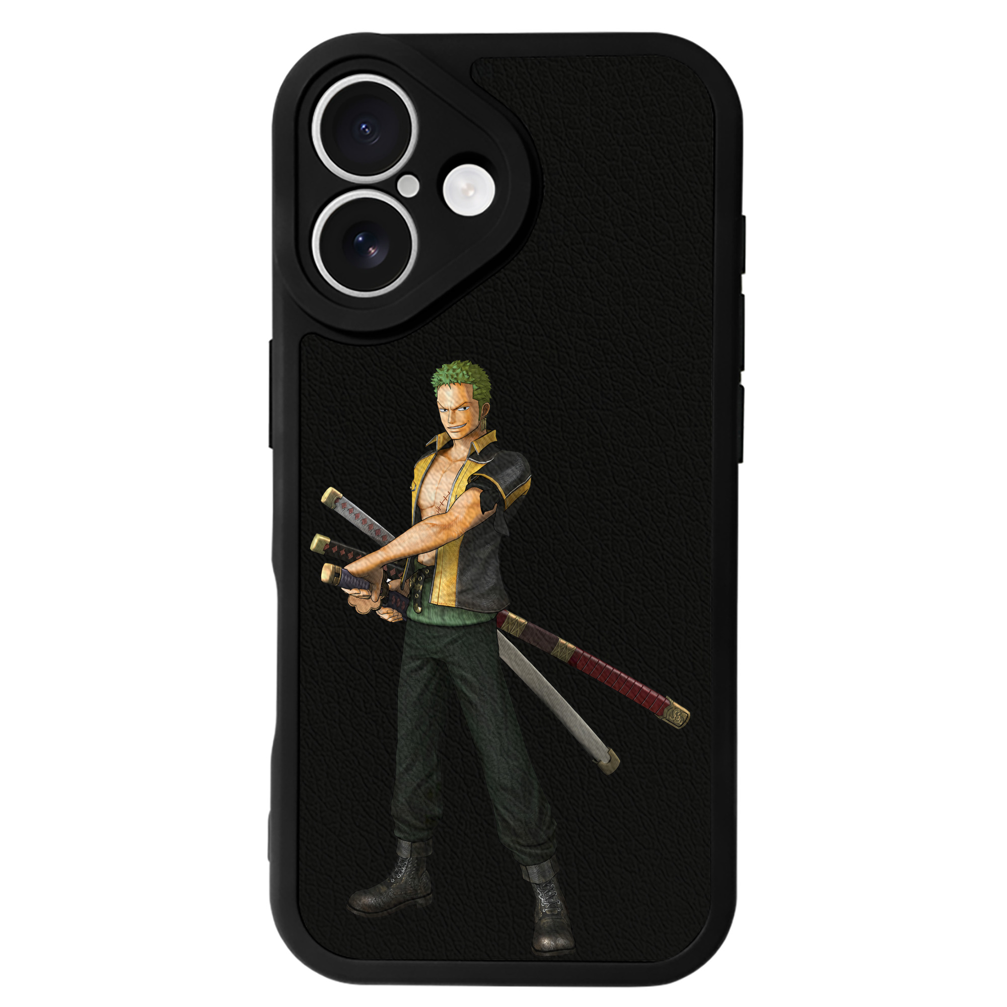 （画像用） ワンピース ロロノア・ゾロ ONE PIECE Roronoa Zoro 【iPhone 16シリーズ対応】シリコンスマホケース（レザー調） 材質：シリコン